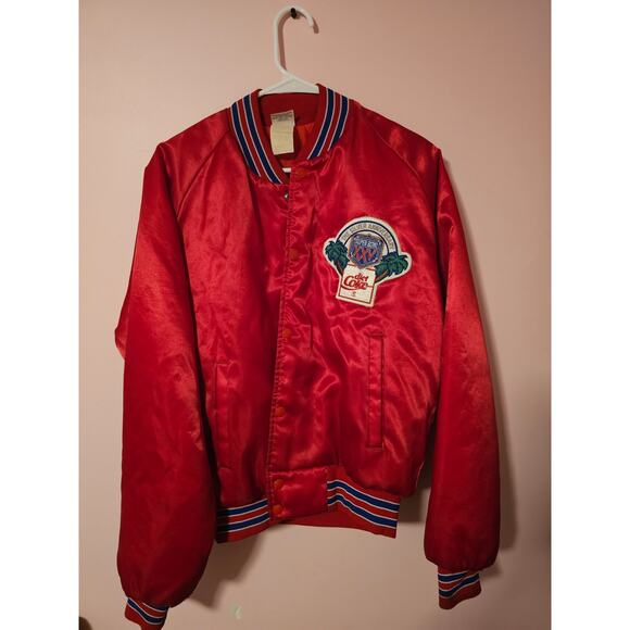Marathon Other - Marathon Jacket Unisex Small Red Super Bowl XXVI Coca Cola Satin Vintage